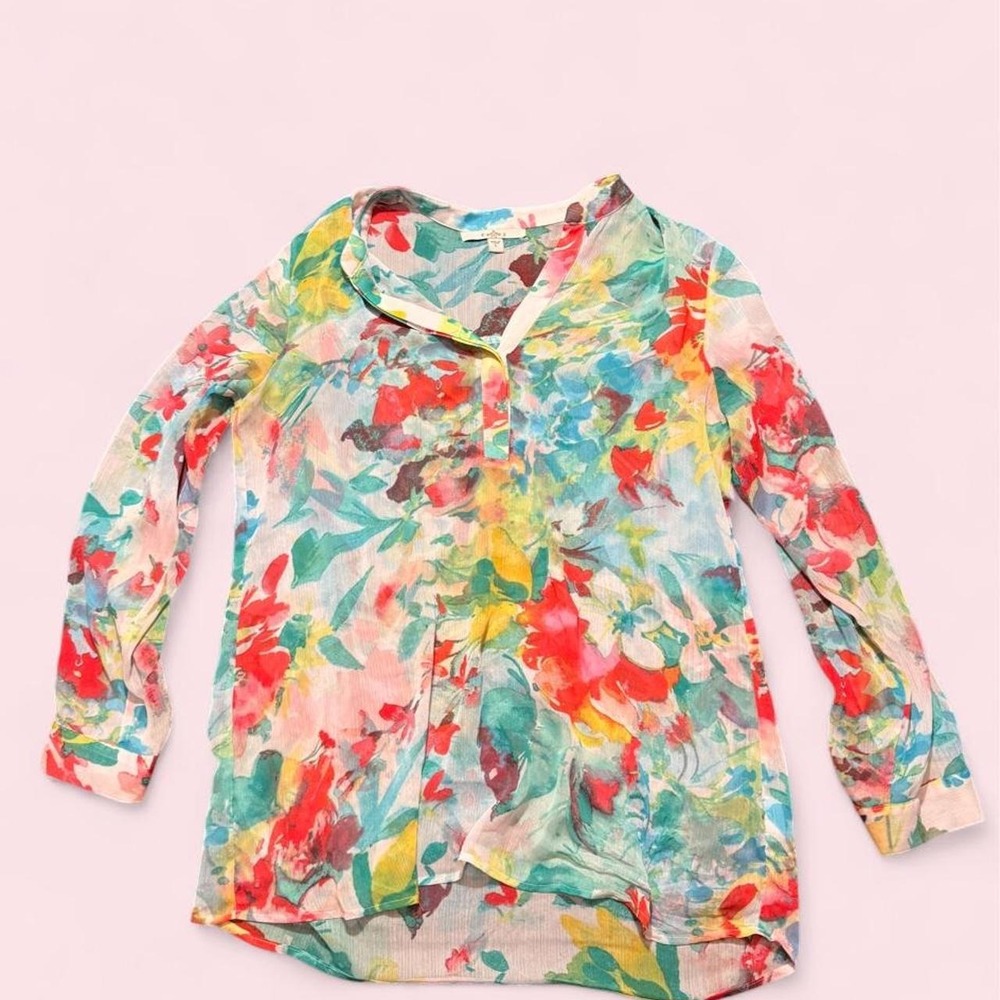 Fever Y2K multicoloured floral sheer type blouse - Picture 2 of 5